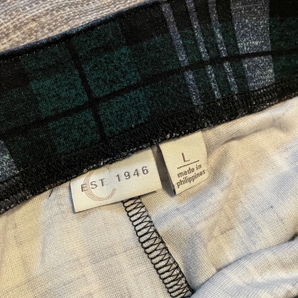 Cato, womens large, teal plaid leggings - Picture 2 of 2